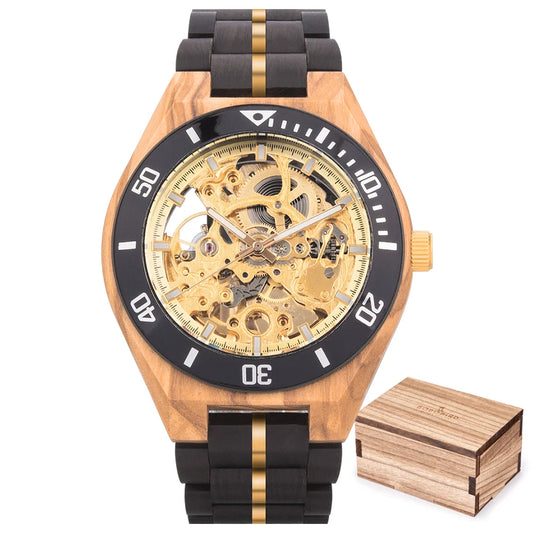 Solon Wooden Watch – Luxury Automatic Mechanical Timepiece
