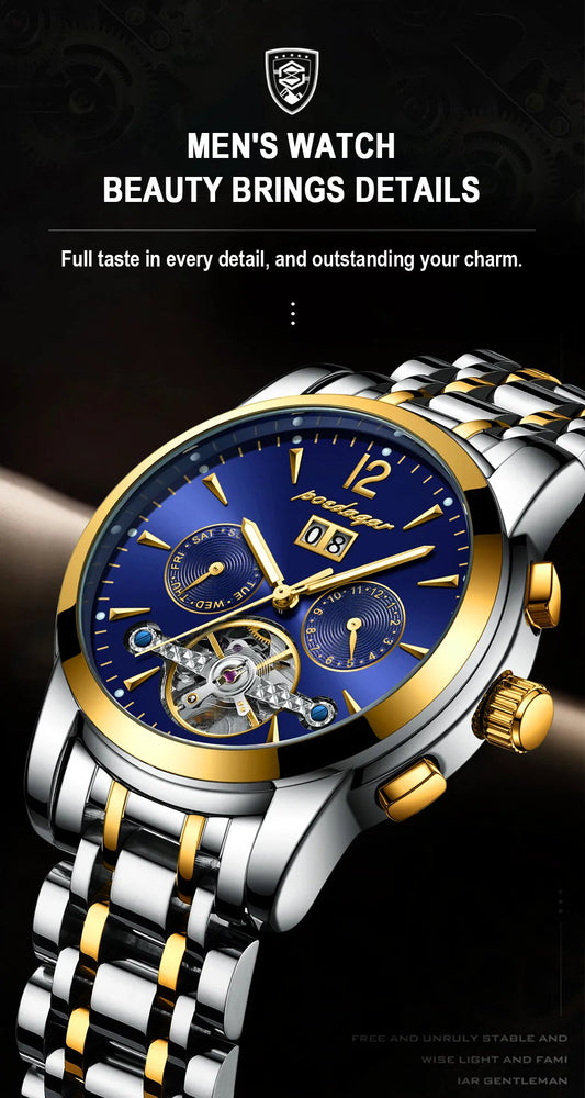 Augustus Tourbillon Watch – Luxury Automatic, Waterproof & Steel Precision