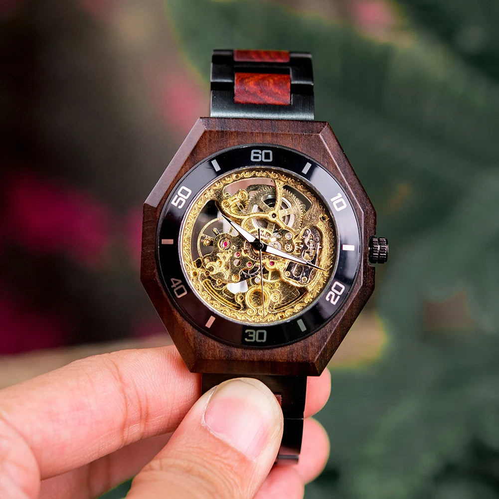 Solon Wooden Watch – Luxury Automatic Mechanical Timepiece