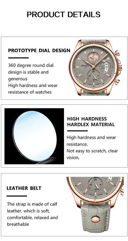 Valerius Leder Chronograph Uhr