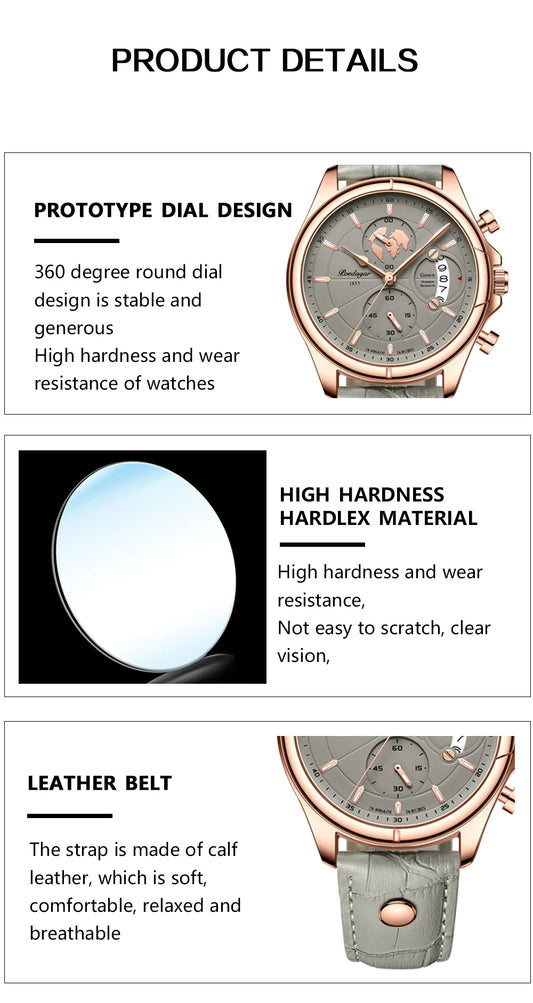 Valerius Leder Chronograph Uhr