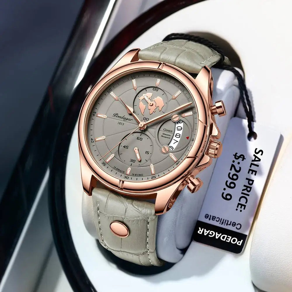 Valerius Leder Chronograph Uhr