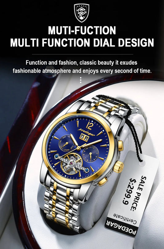 Augustus Tourbillon Watch – Luxury Automatic, Waterproof & Steel Precision