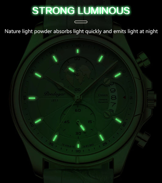 Valerius Leder Chronograph Uhr