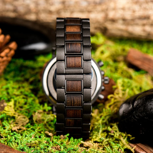 Tiberius Holz Stil Herren Uhr