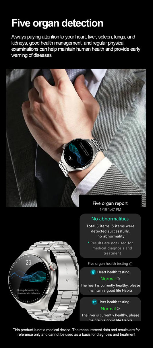 SmartWatch Genny - 2024 Gesundheits-Smartwatch | EKG, Blutzucker, Herzfrequenz, Blutdruck