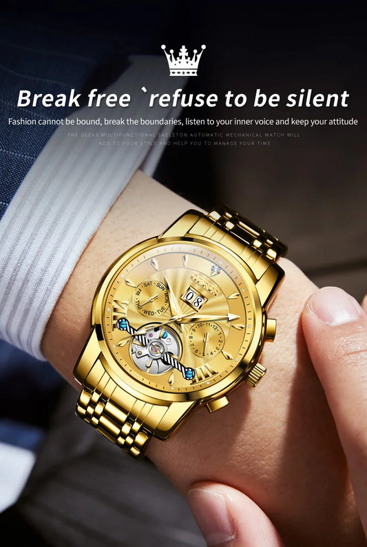 Ptolemy Mechanical Watch – Hollow Design, Moonphase & Luminous Precision