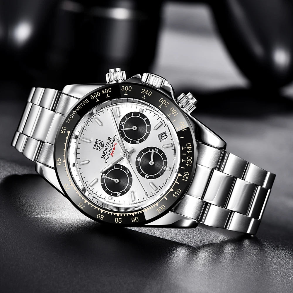 Augustus Chrono Watch – Luxury Steel, Waterproof & Precision Quartz