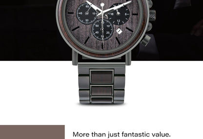 Tiberius Holz Stil Herren Uhr