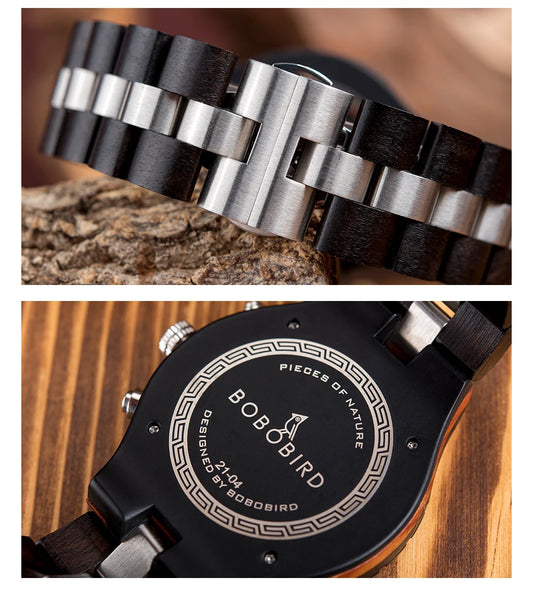 Diomedes Wooden Watch – Luxury Chronograph, Military Quartz Precision