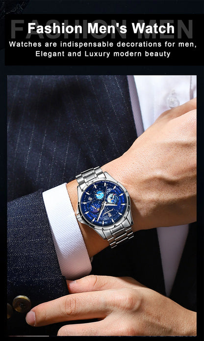 Trajan Chrono Watch – Luxury, Waterproof, Luminous & Date Display Steel
