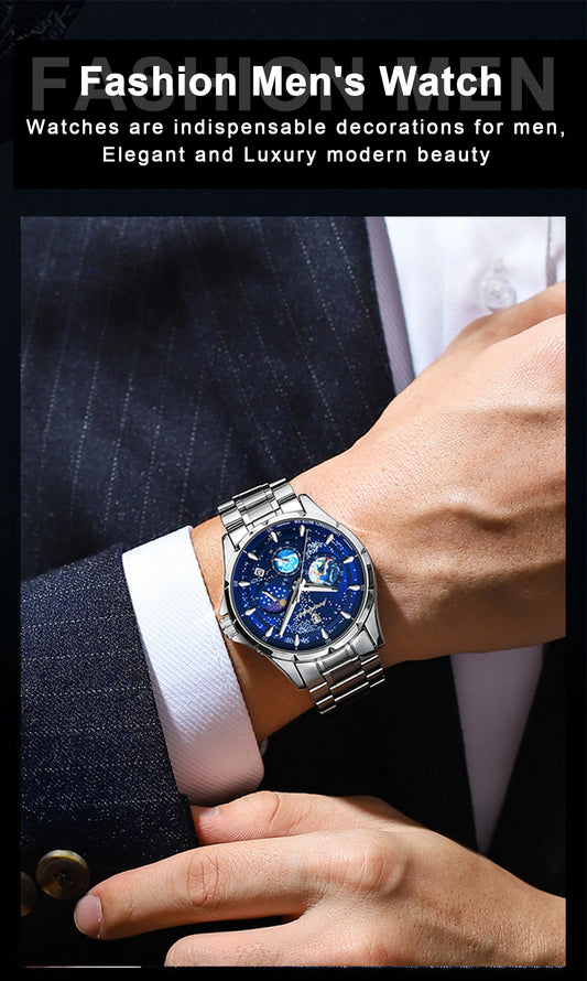 Trajan Chrono Watch – Luxury, Waterproof, Luminous & Date Display Steel