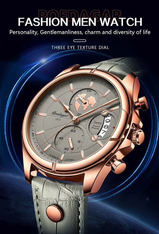 Valerius Leder Chronograph Uhr