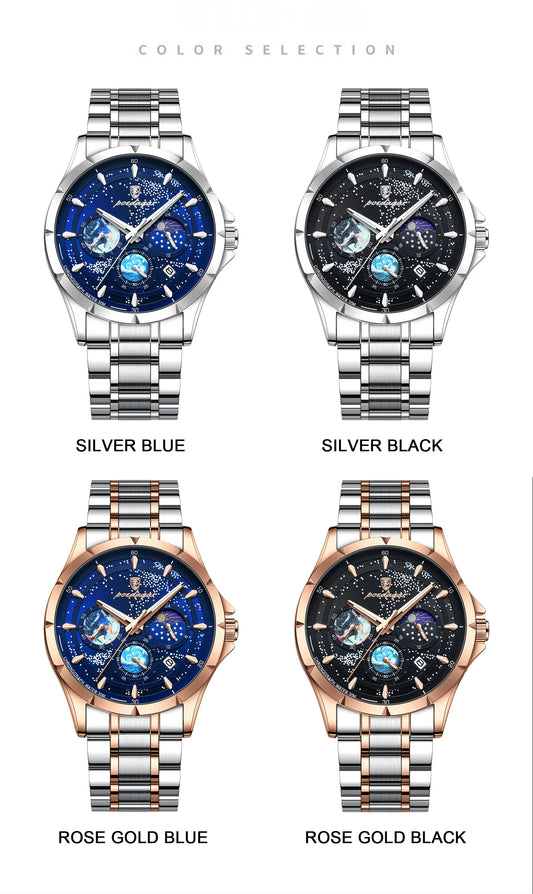 Trajan Chrono Watch – Luxury, Waterproof, Luminous & Date Display Steel