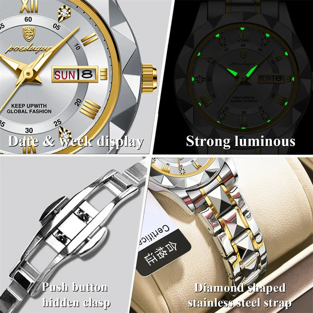 Seneca Edelstahl Elegante Damen Uhr