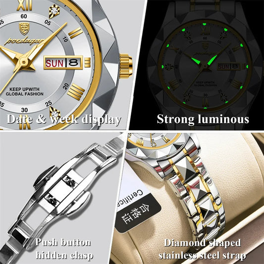 Seneca Edelstahl Elegante Damen Uhr