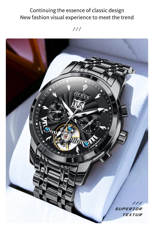 Ptolemy Mechanical Watch – Hollow Design, Moonphase & Luminous Precision