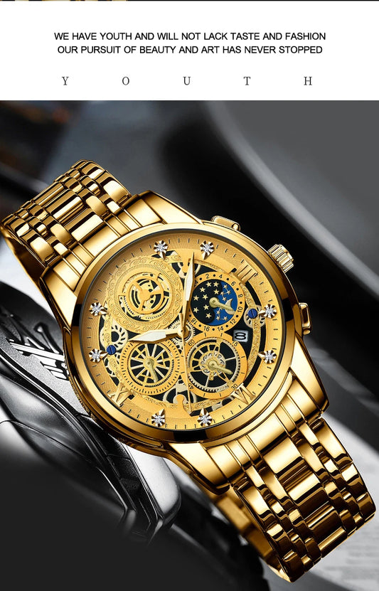 Seneca Quartz Watch – Stainless Steel, Luminous Dial & Waterproof Elegance