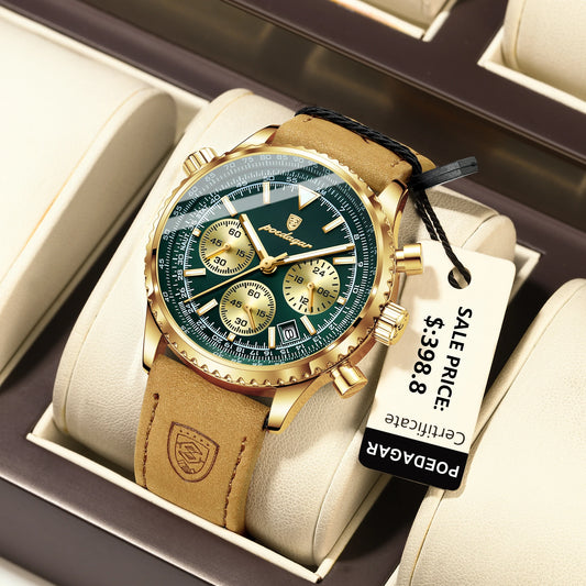 Charon Luxus Herren uhr  Wasserdicht Chronograph Leder
