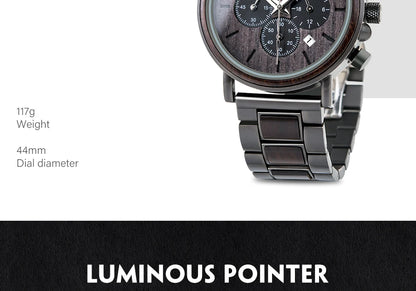 Tiberius Holz Stil Herren Uhr