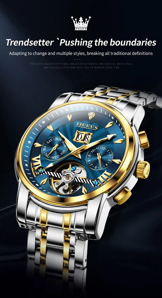 Ptolemy Mechanical Watch – Hollow Design, Moonphase & Luminous Precision