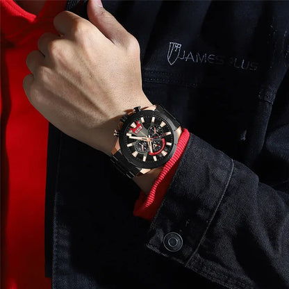 Hadrian Chrono Watch – Military Sport, Waterproof & Stainless Steel Elegance
