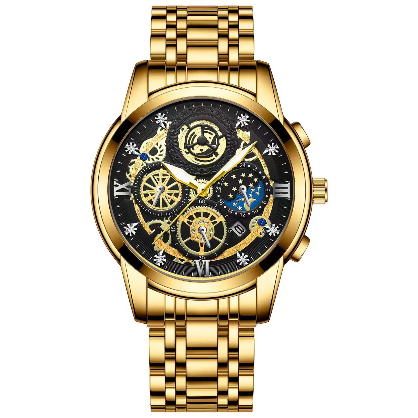 Seneca Quartz Watch – Stainless Steel, Luminous Dial & Waterproof Elegance