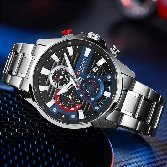 Quintus Chrono Watch – Military Sport, Waterproof & Classic Steel Design