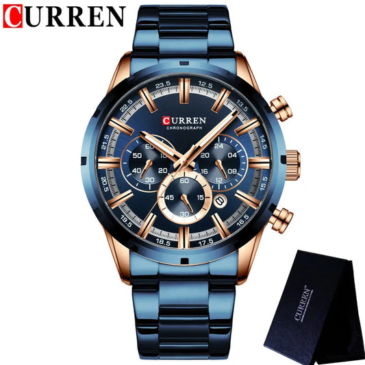 Brutus Chrono Watch – Military Sport, Waterproof & Blue Steel Design
