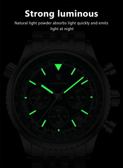 Kronos Luxus Uhr Edelstahl für Herren Wasserdicht