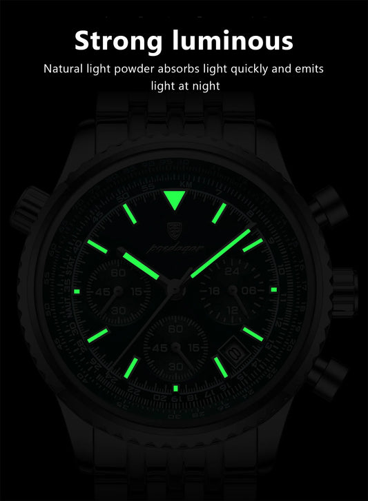Kronos Luxus Uhr Edelstahl für Herren Wasserdicht