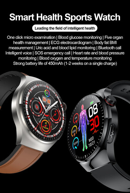 SmartWatch Genny - 2024 Gesundheits-Smartwatch | EKG, Blutzucker, Herzfrequenz, Blutdruck