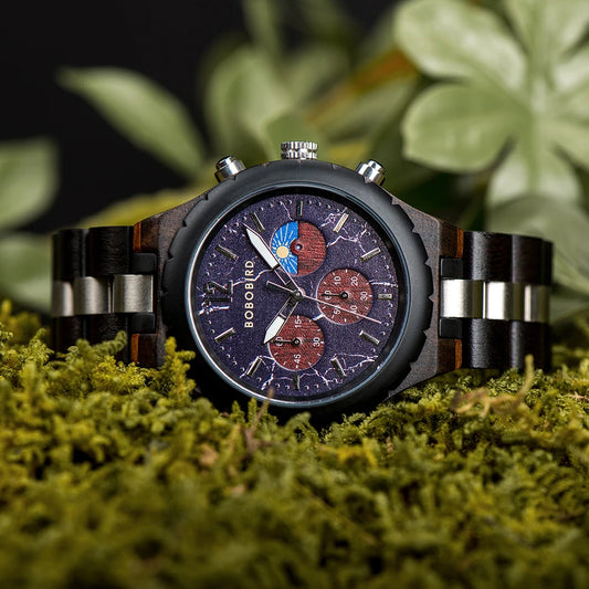 Diomedes Wooden Watch – Luxury Chronograph, Military Quartz Precision