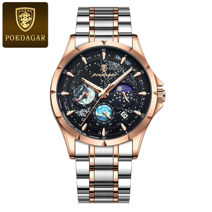 Trajan Chrono Watch – Luxury, Waterproof, Luminous & Date Display Steel