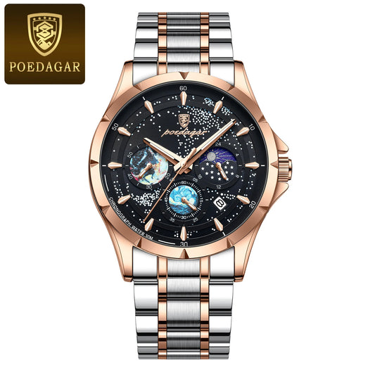 Trajan Chrono Watch – Luxury, Waterproof, Luminous & Date Display Steel