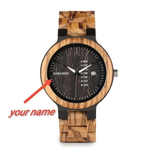 Orpheus Wooden Watch – Colorful Quartz, Week Date & Couple’s Gift