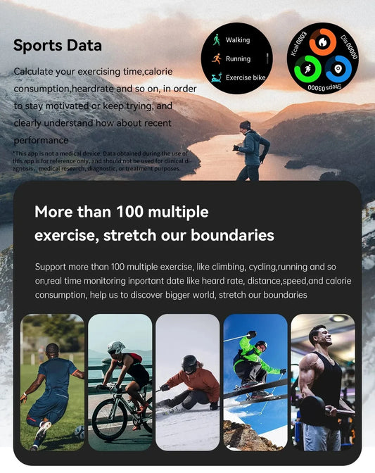 1.39" Bluetooth Smartwatch für Männer – Fitness, Herzfrequenz, Gesundheitsmonitoring, Android & IOS.