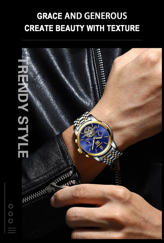 Augustus Tourbillon Watch – Luxury Automatic, Waterproof & Steel Precision