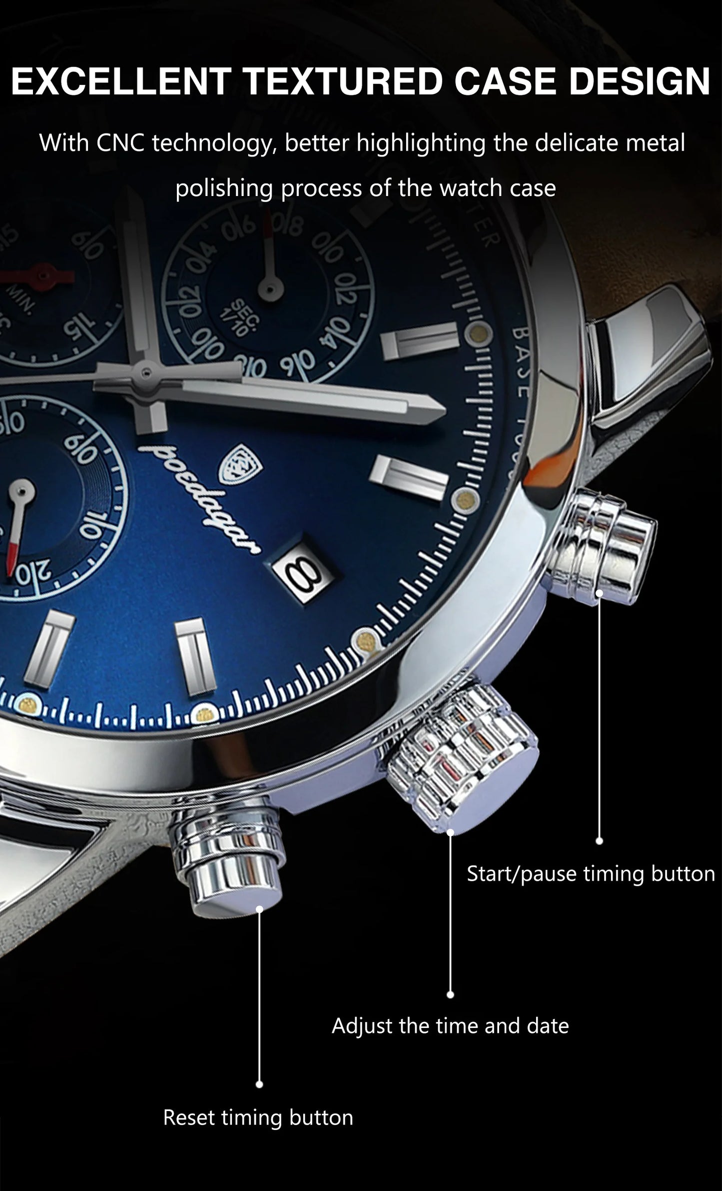 Scipio Chrono Watch – Luxury, Waterproof, Luminous & Leather Date Design