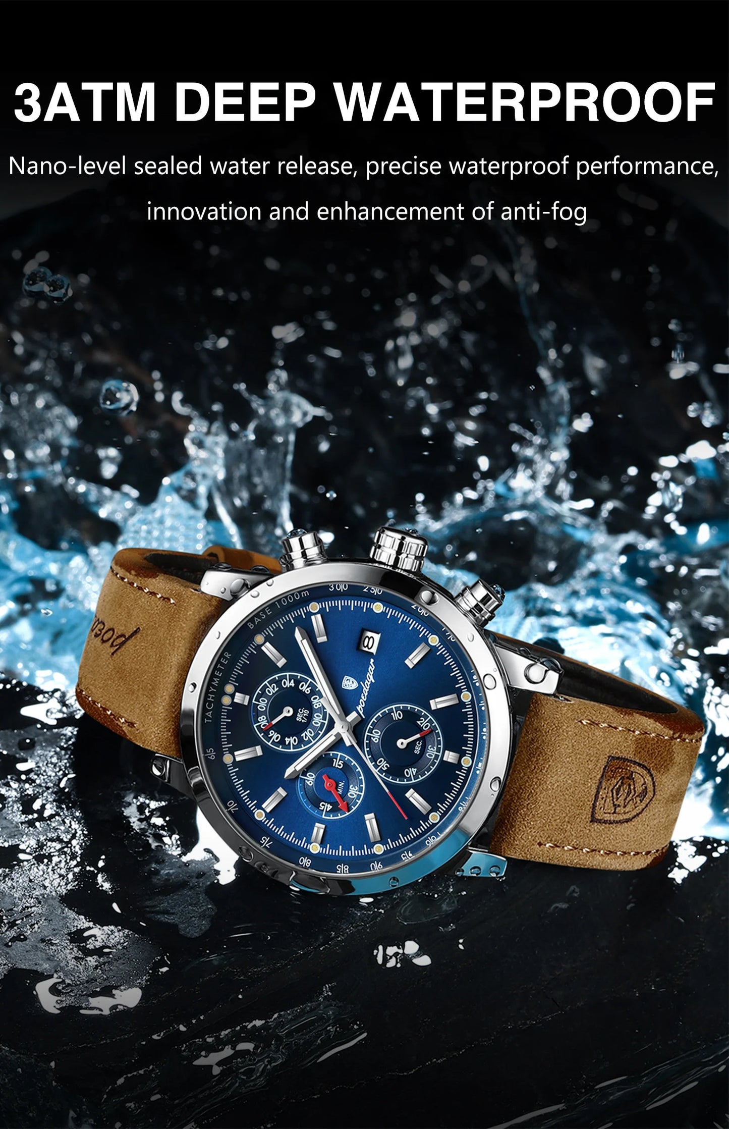 Scipio Chrono Watch – Luxury, Waterproof, Luminous & Leather Date Design