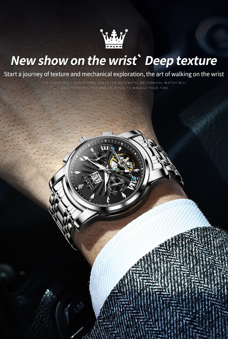 Ptolemy Mechanical Watch – Hollow Design, Moonphase & Luminous Precision