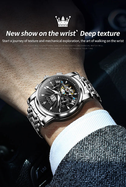 Ptolemy Mechanical Watch – Hollow Design, Moonphase & Luminous Precision