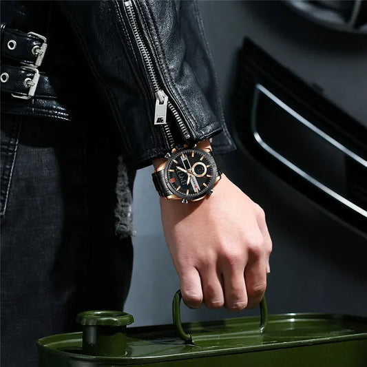 Trajan Chrono Watch – Luxury Military Sport, Silver Steel & Quartz Precision
