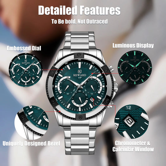 Socrates Edelstahl Herren Luxus Uhr