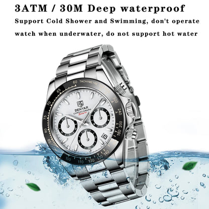 Augustus Chrono Watch – Luxury Steel, Waterproof & Precision Quartz