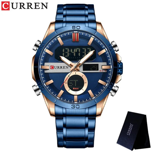Trajan Chrono Watch – Luxury Military Sport, Silver Steel & Quartz Precision