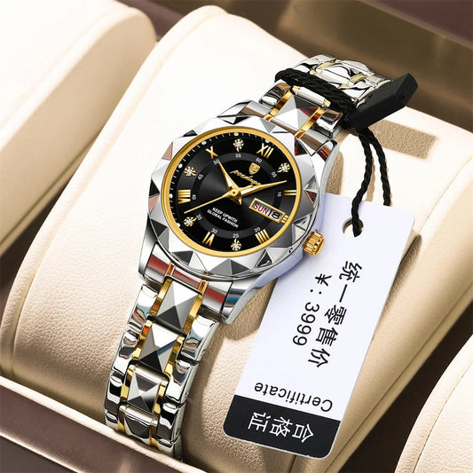 Seneca Edelstahl Elegante Damen Uhr