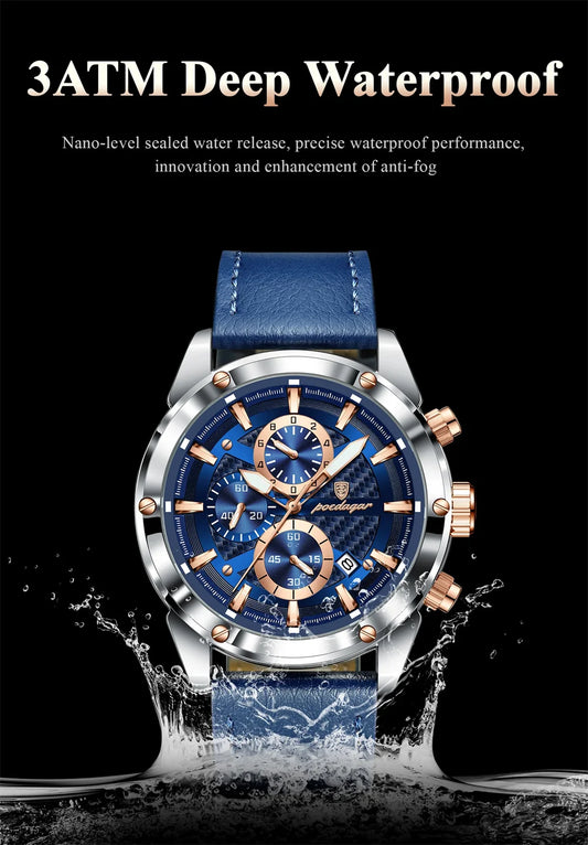 Maximus Sport Watch – Military Style, Waterproof, Luminous & Leather Quartz Chrono