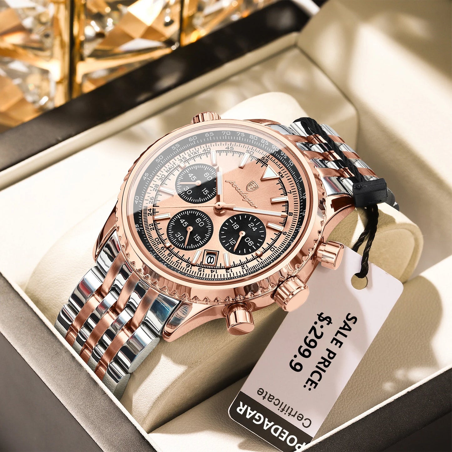 Kronos Luxus Uhr Edelstahl für Herren Wasserdicht