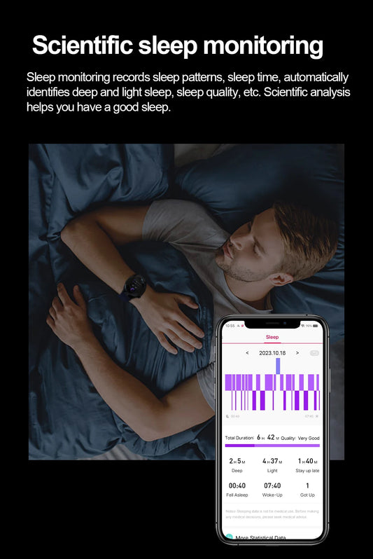 SmartWatch Genny - 2024 Gesundheits-Smartwatch | EKG, Blutzucker, Herzfrequenz, Blutdruck